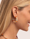 Pendientes Aro Ámbar Stones Acero Baño Oro