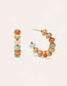 Pendientes Aro Ámbar Stones Acero Baño Oro