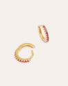 Raspberry Gold Hoop Earrings