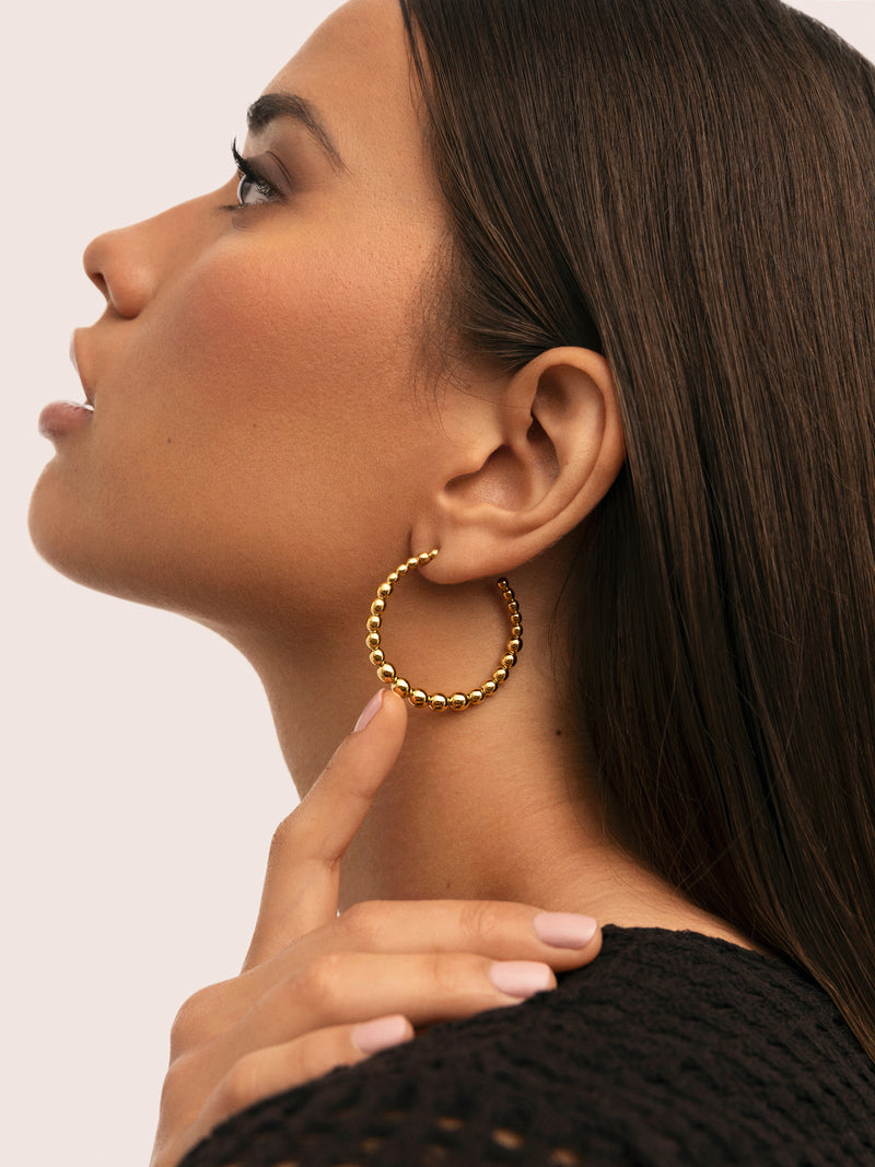 Pendientes Aro Bomb Acero Baño Oro