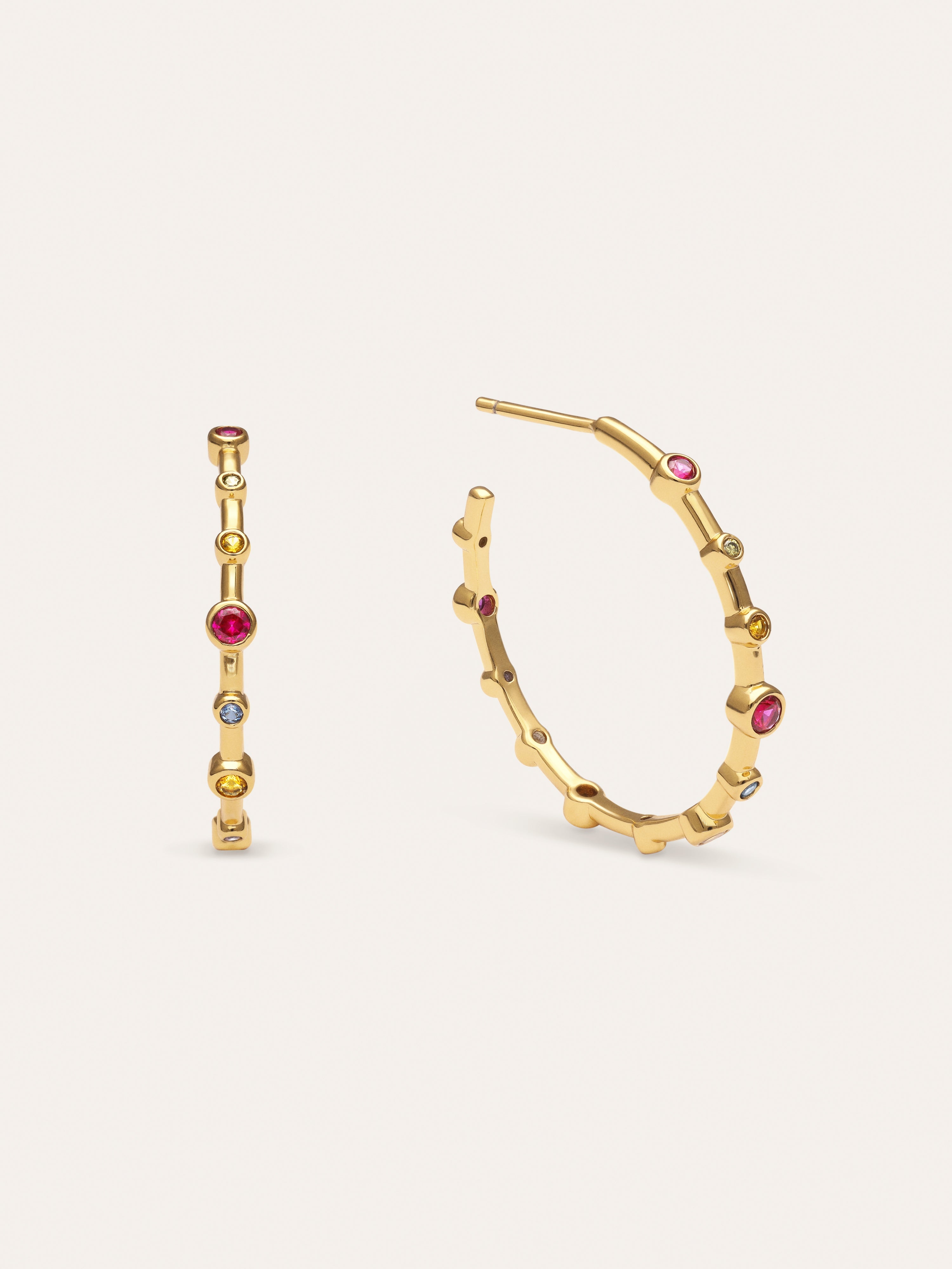  Rainbow Bubbles L Gold Earrings 