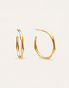 Bamboo Steel Gold-Plated Hoop Earrings