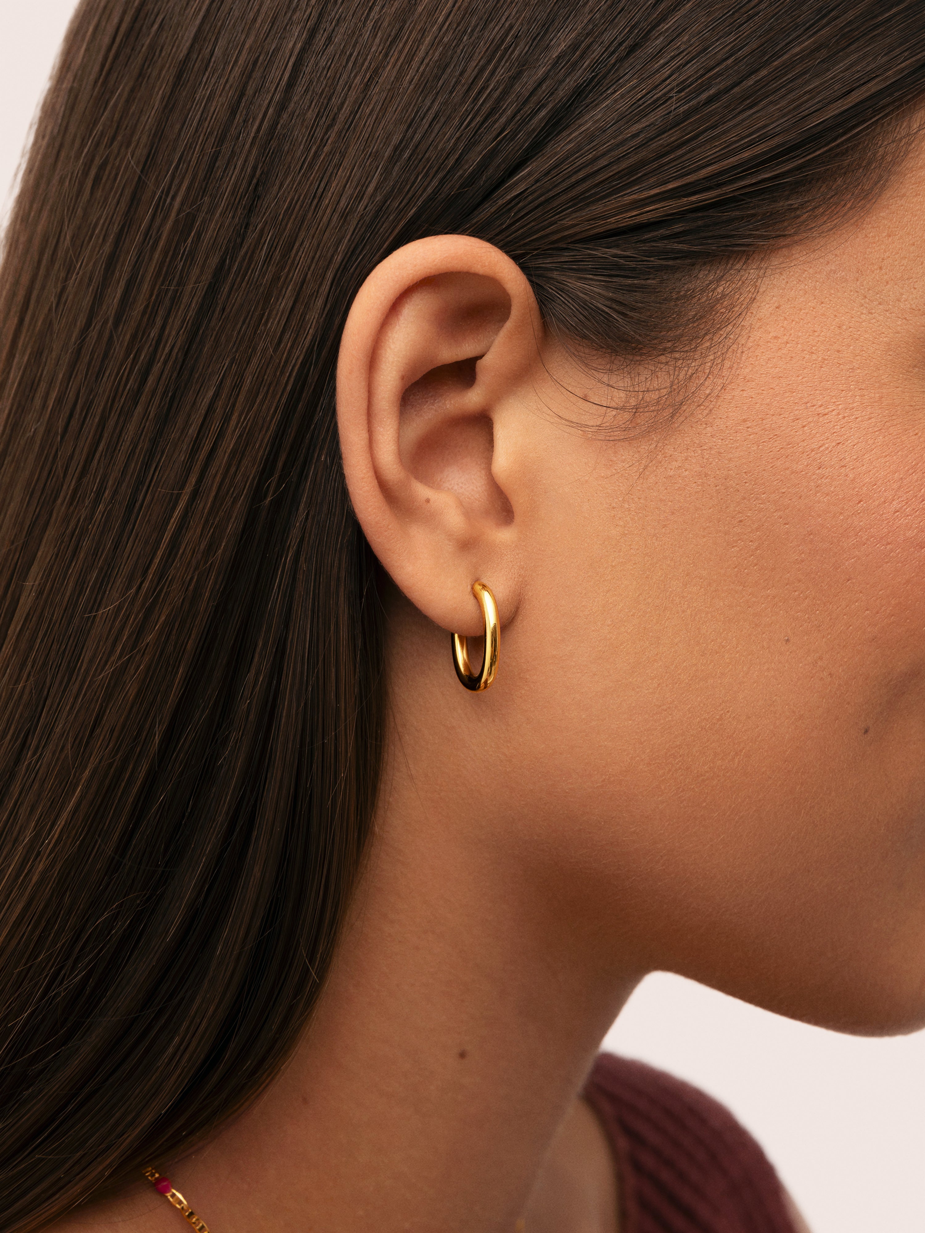 Bonnet Stainless Steel Gold Hoop Earrings