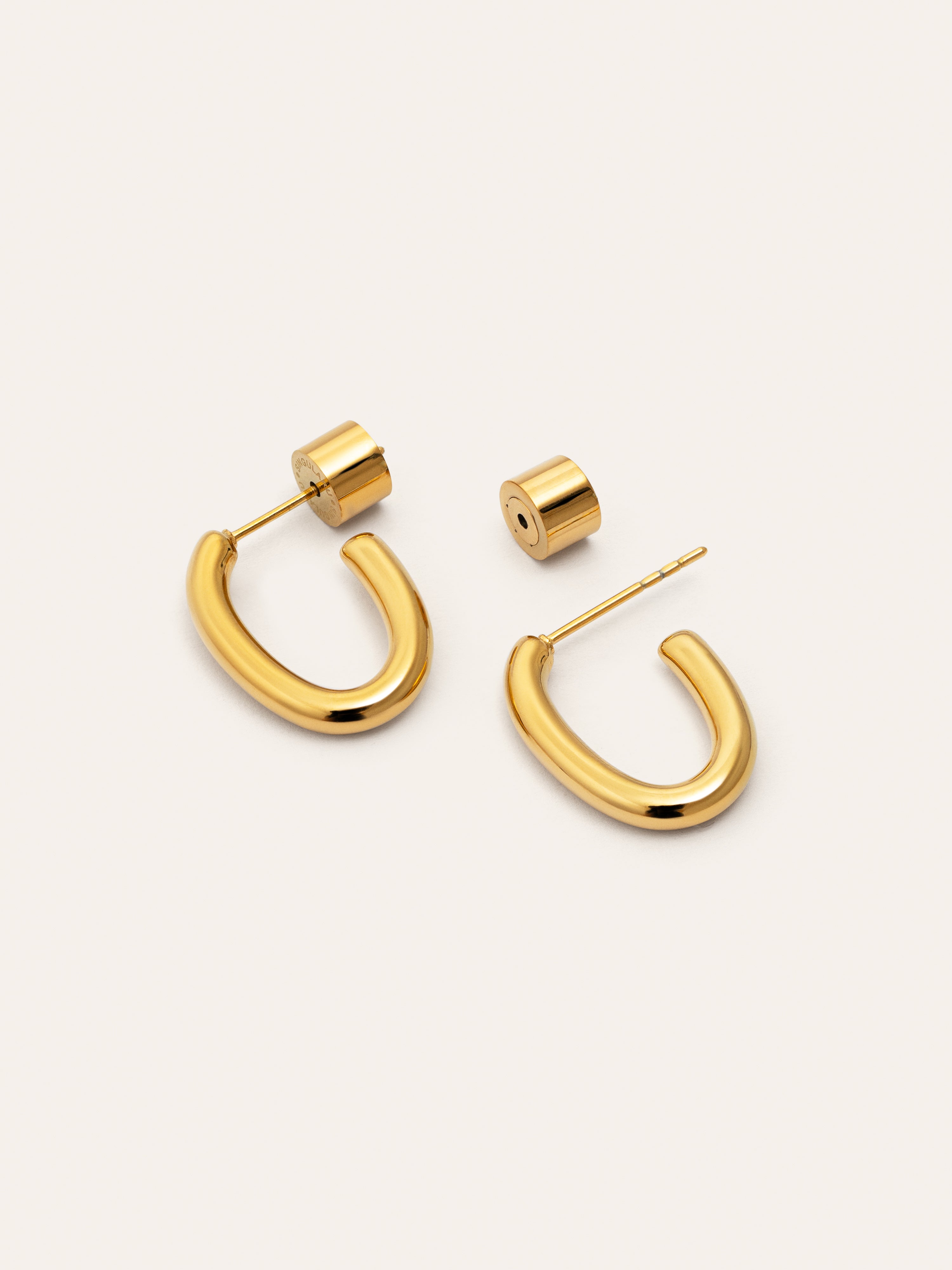 Bonnet Stainless Steel Gold Hoop Earrings
