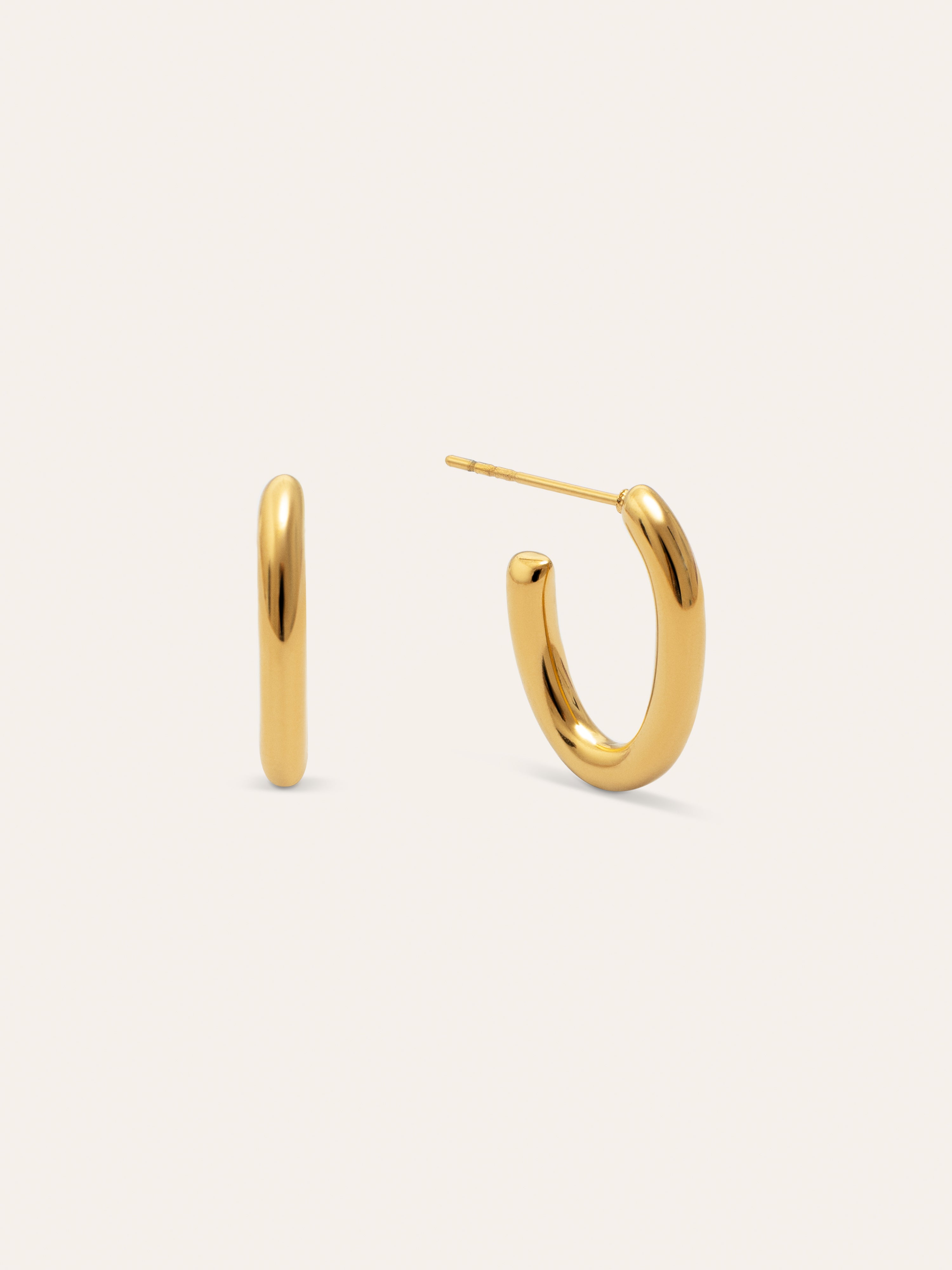 Bonnet Stainless Steel Gold Hoop Earrings
