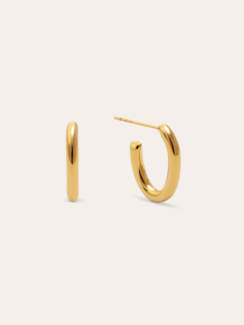 Bonnet Stainless Steel Gold Hoop Earrings