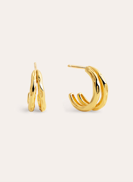 Claw Gold Hoop Earrings