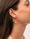 Pendientes Aro Color Stones Acero Baño Oro