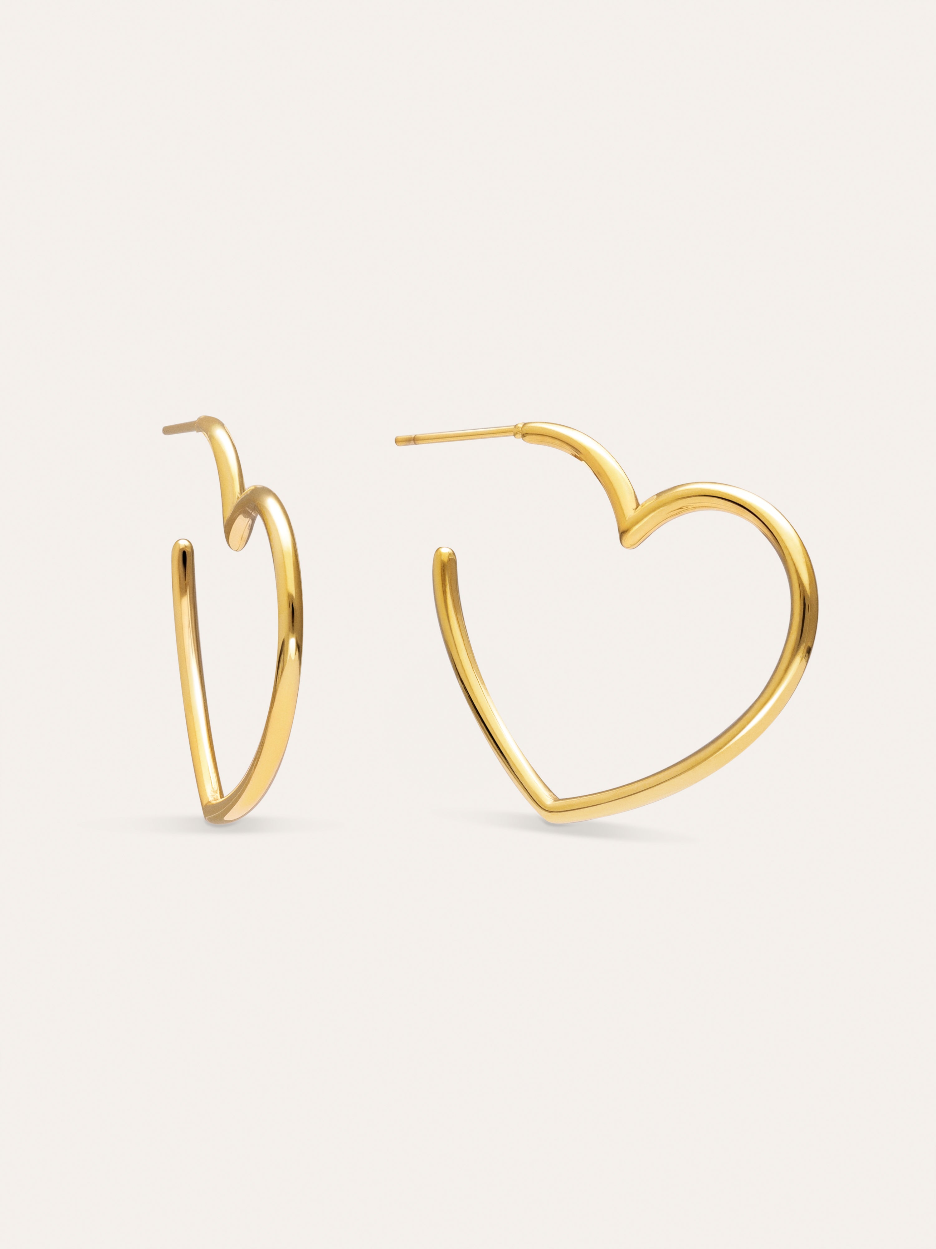 Pendientes Aro Cuore Acero Baño Oro