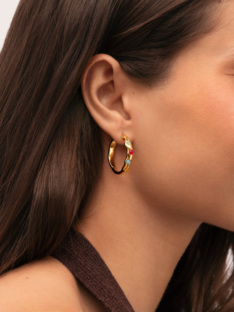 Gina Steel Gold-Plated Hoop Earrings