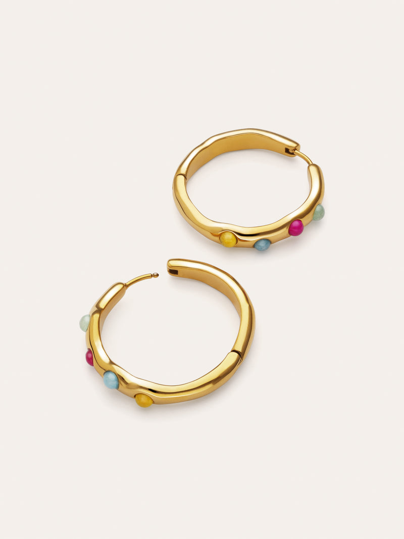 Gina Steel Gold-Plated Hoop Earrings