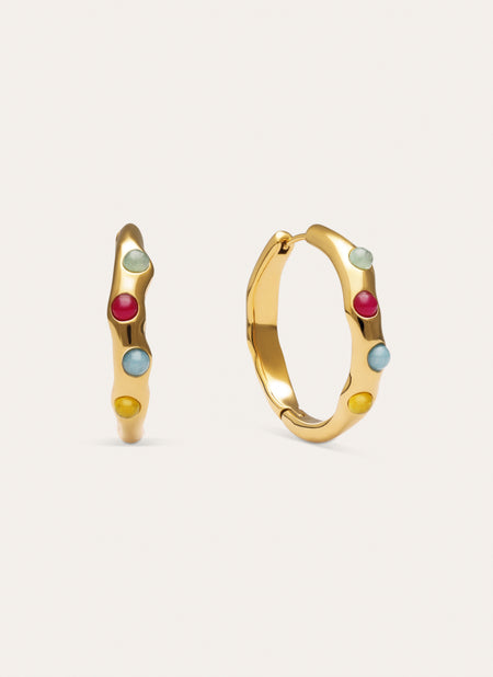 Gina Steel Gold-Plated Hoop Earrings