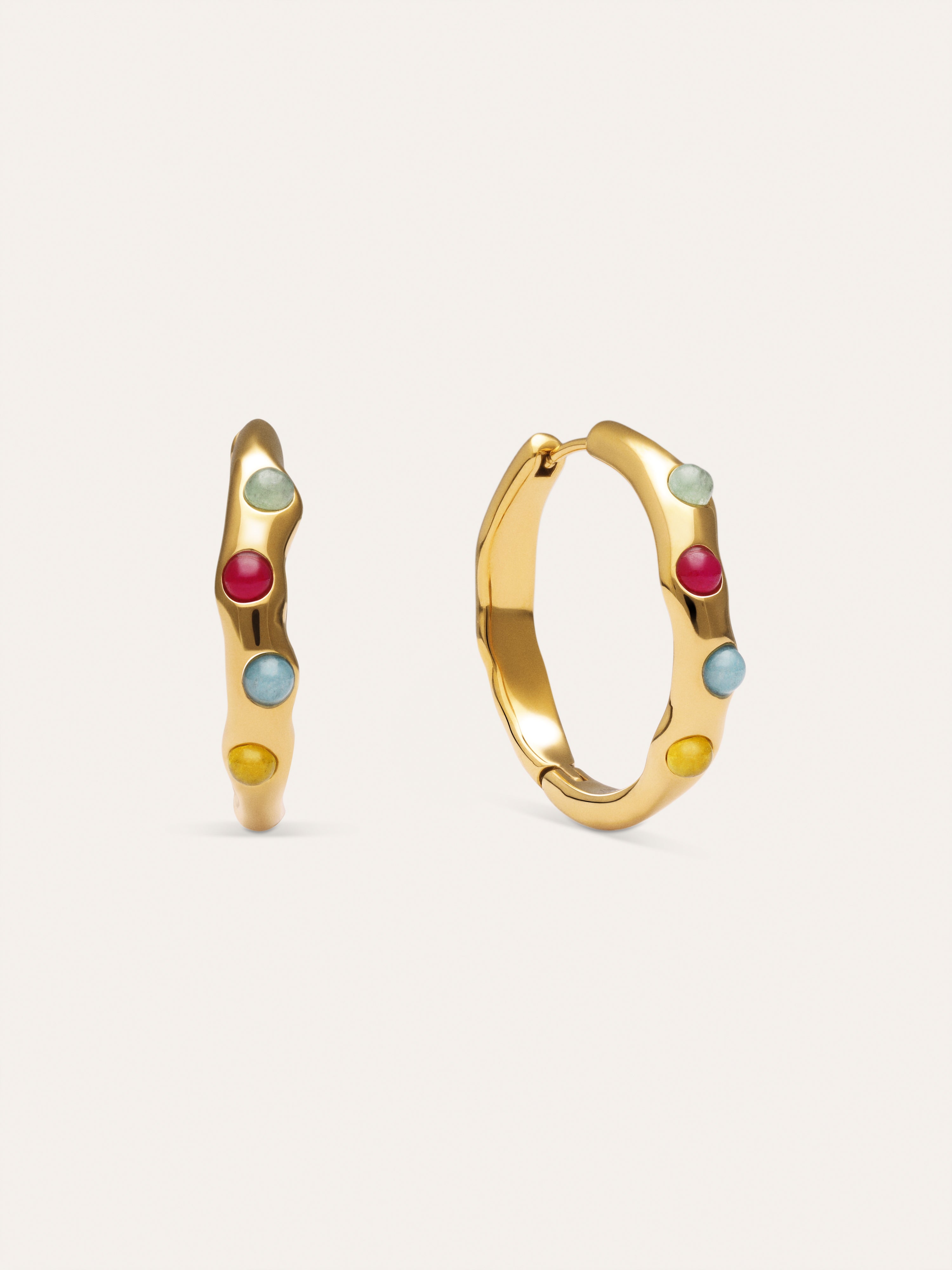 Gina Steel Gold-Plated Hoop Earrings
