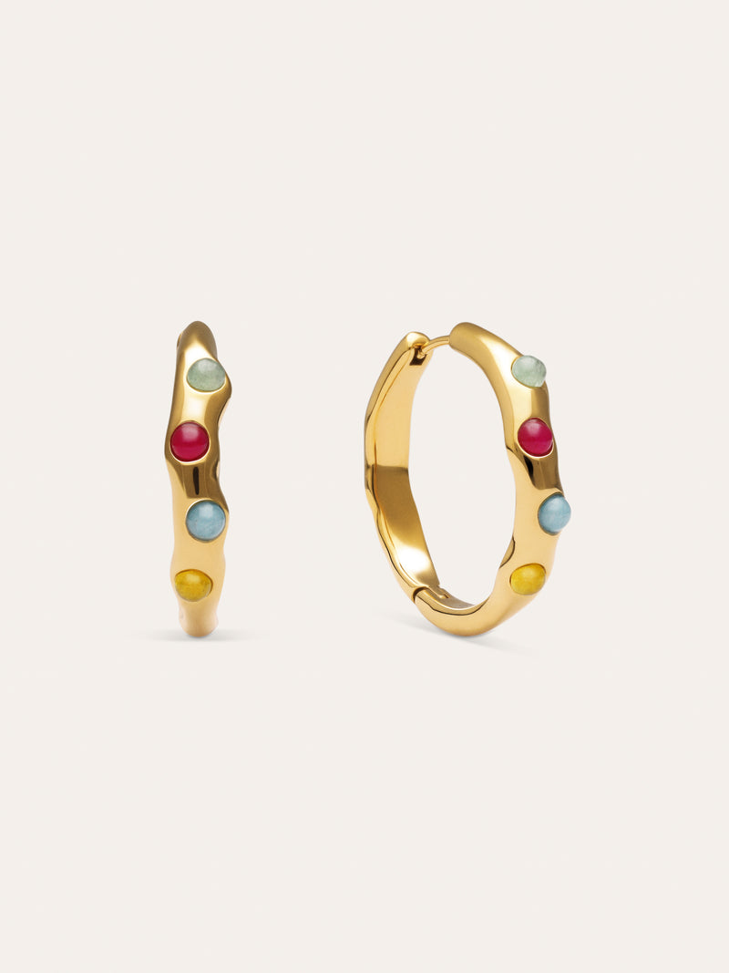 Gina Steel Gold-Plated Hoop Earrings