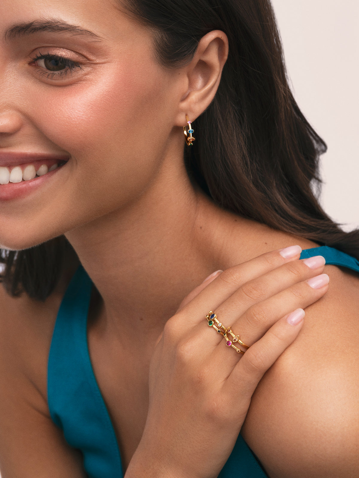 Anillo Leonor Índigo Baño Oro - vista 4