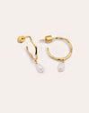 Menorca Pearl Hoop Gold Earrings