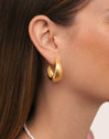 Pendientes Aro Mermaid Acero Baño Oro