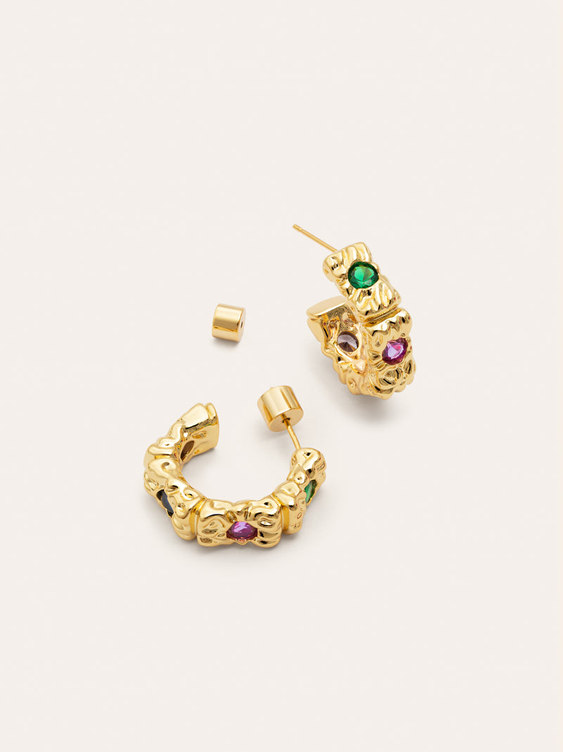 Sand Colors Gold Hoop Earrings
