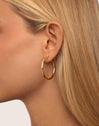 River L Hoop Stainless Steel Gold Earrings 