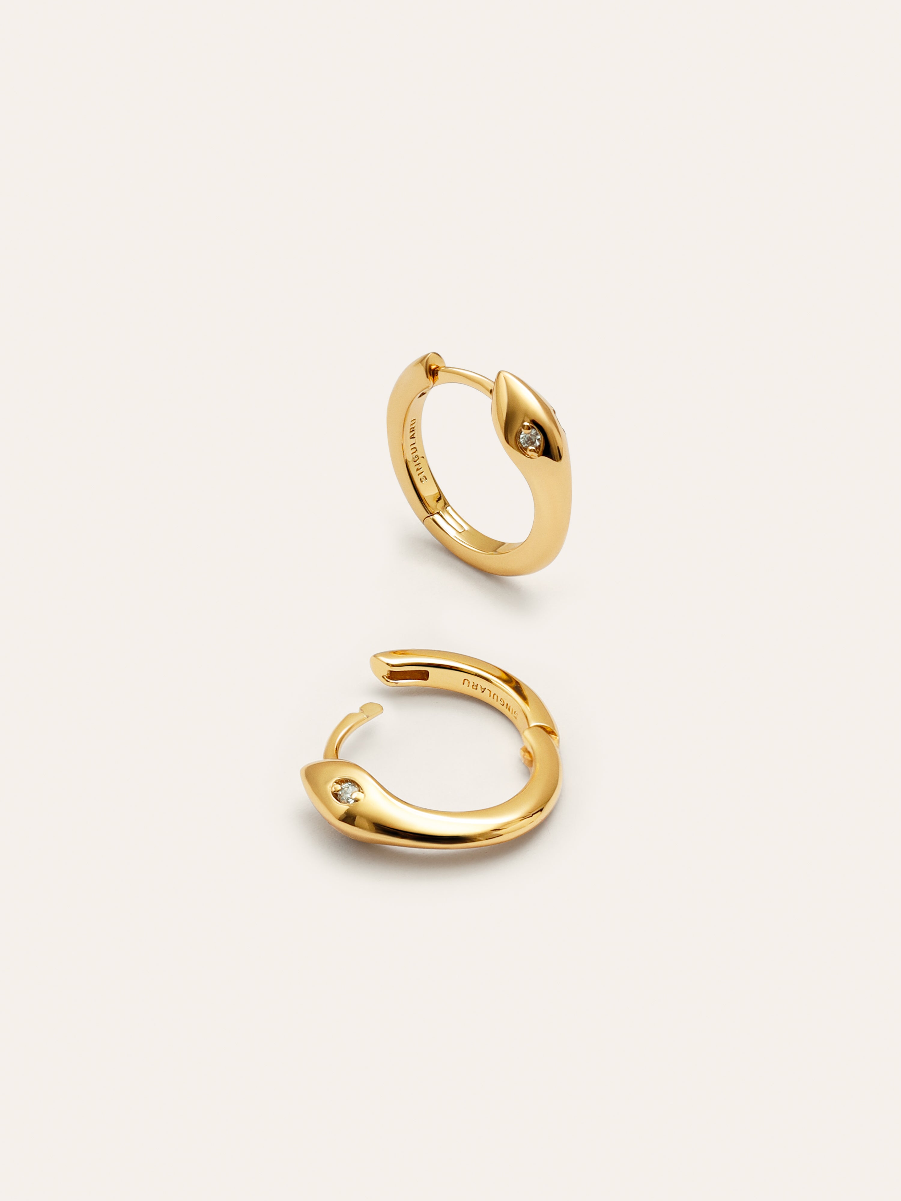 Pendientes Aro Serpiente Baño Oro