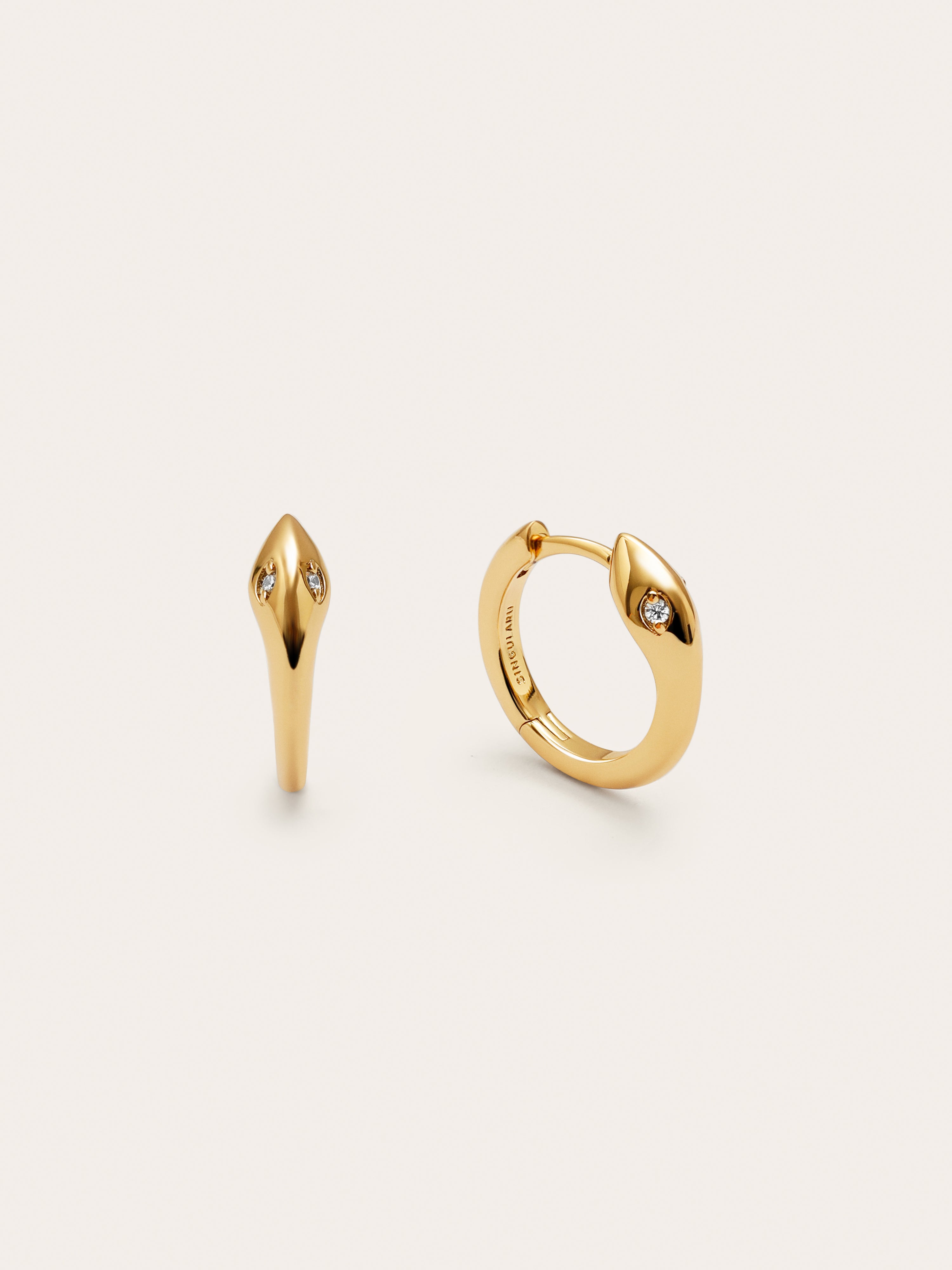 Pendientes Aro Serpiente Baño Oro