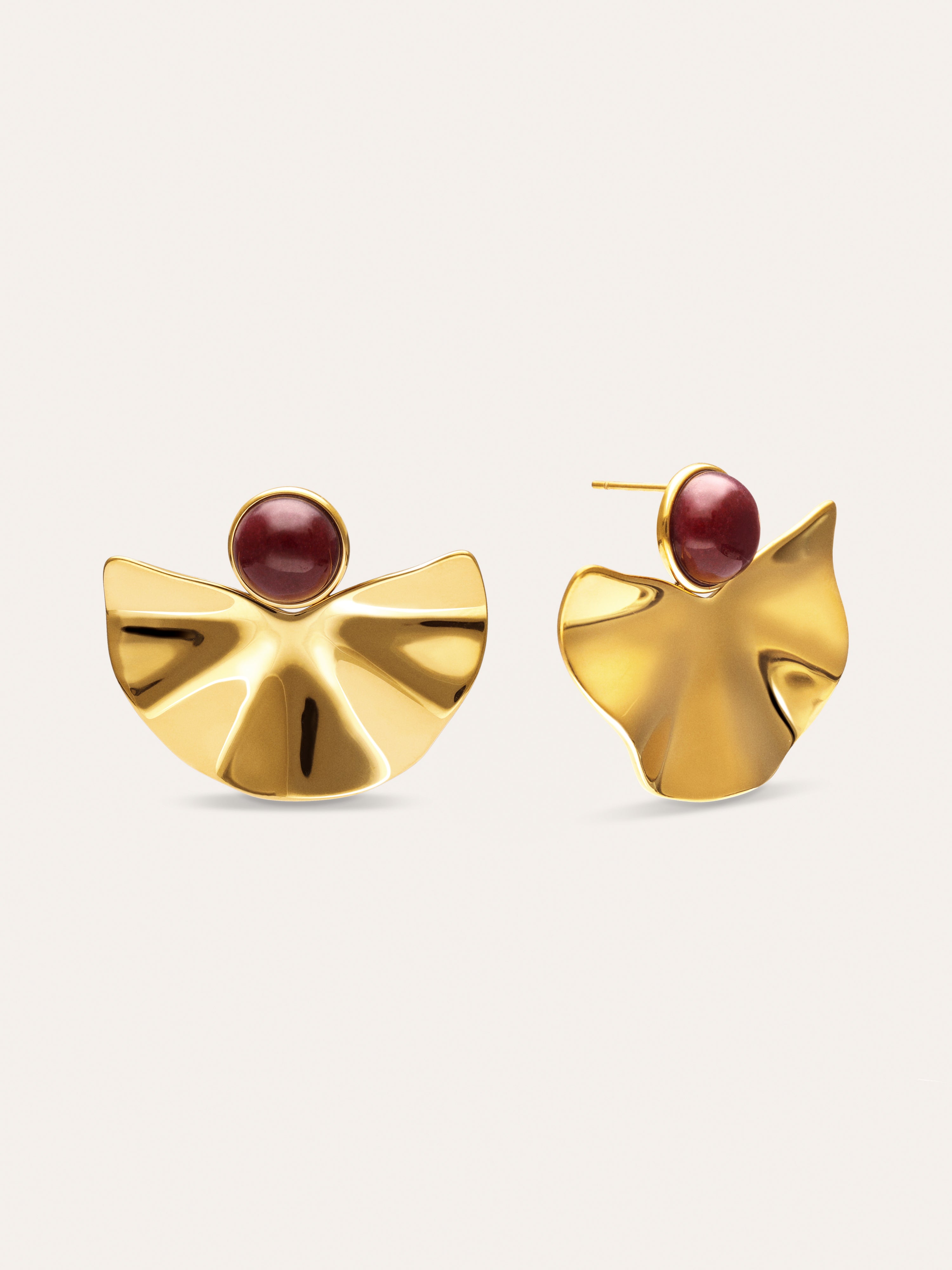 Pendientes Amara Stone Acero Baño Oro