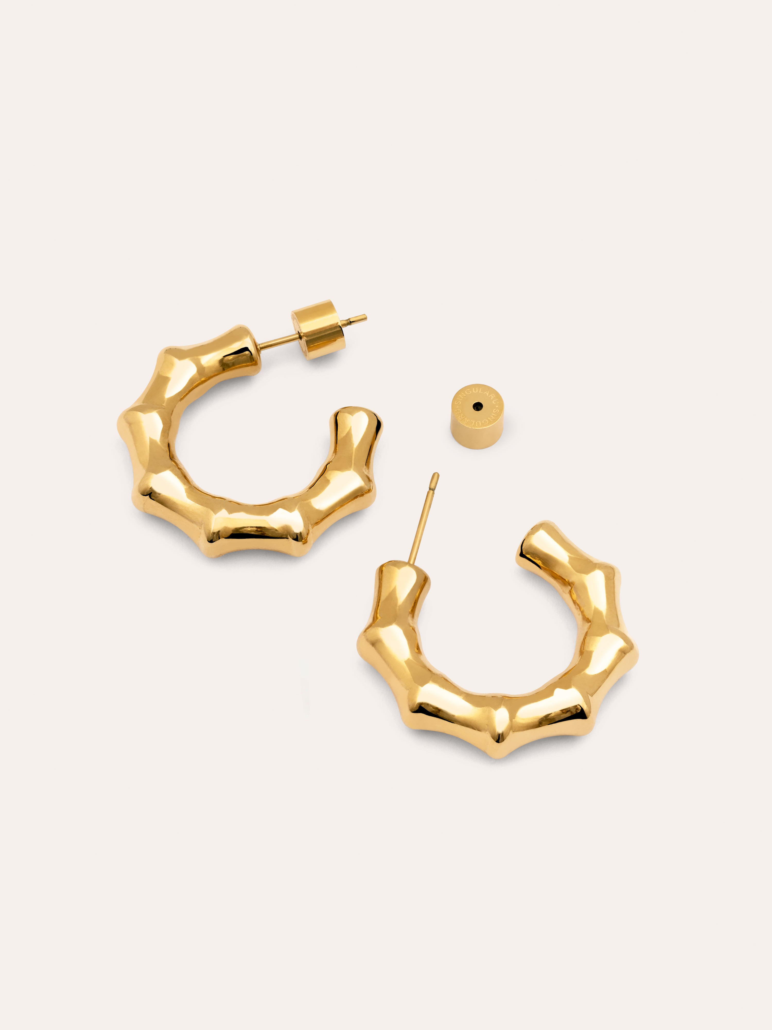 Sugarcane Stainless Steel Gold Hoop Earrings