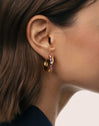 Estelar Cross Gold Hoop Earrings 