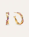 Estelar Cross Gold Hoop Earrings 