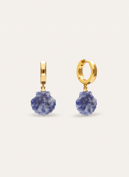 Hoop Earrings Santorini Stone Gold Plated