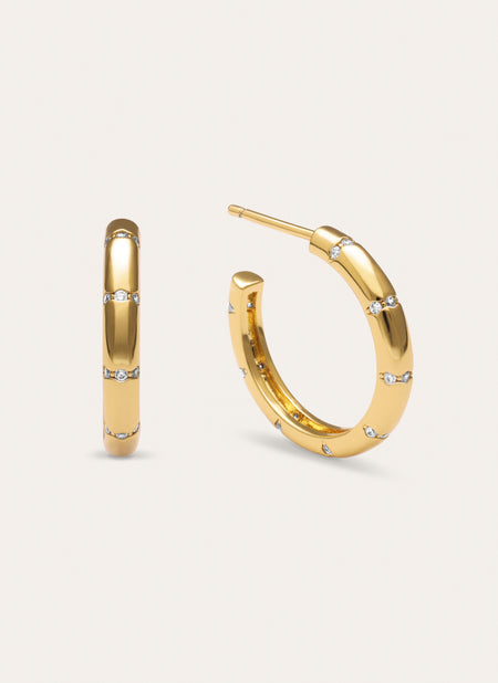 Pendientes Aro Starla Sparks M Baño Oro