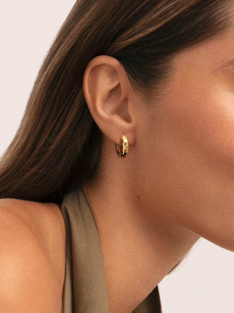 Pendientes Aro Serpenta Baño Oro