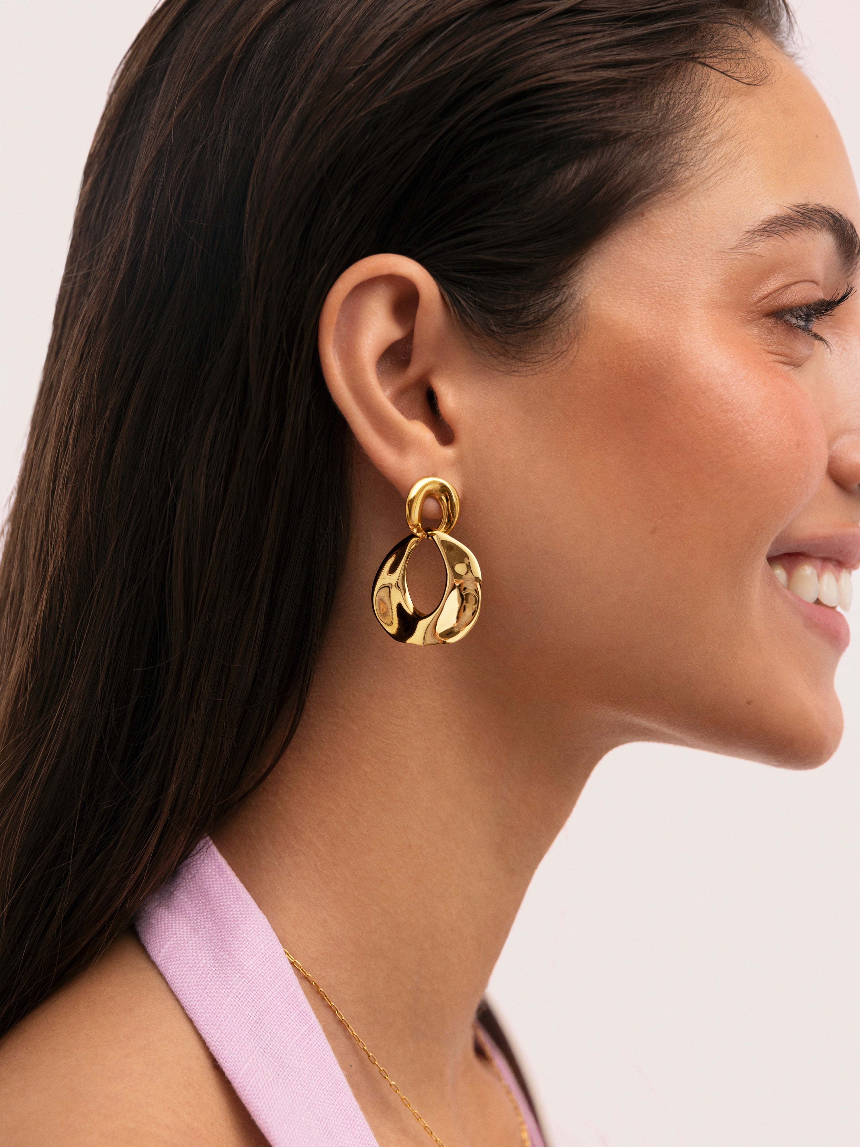 Azores Sister Earrings Stainless Steel 18kt Gold Plated
