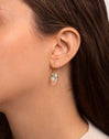 Birthstone  Aquamarine Gold Earrings 
