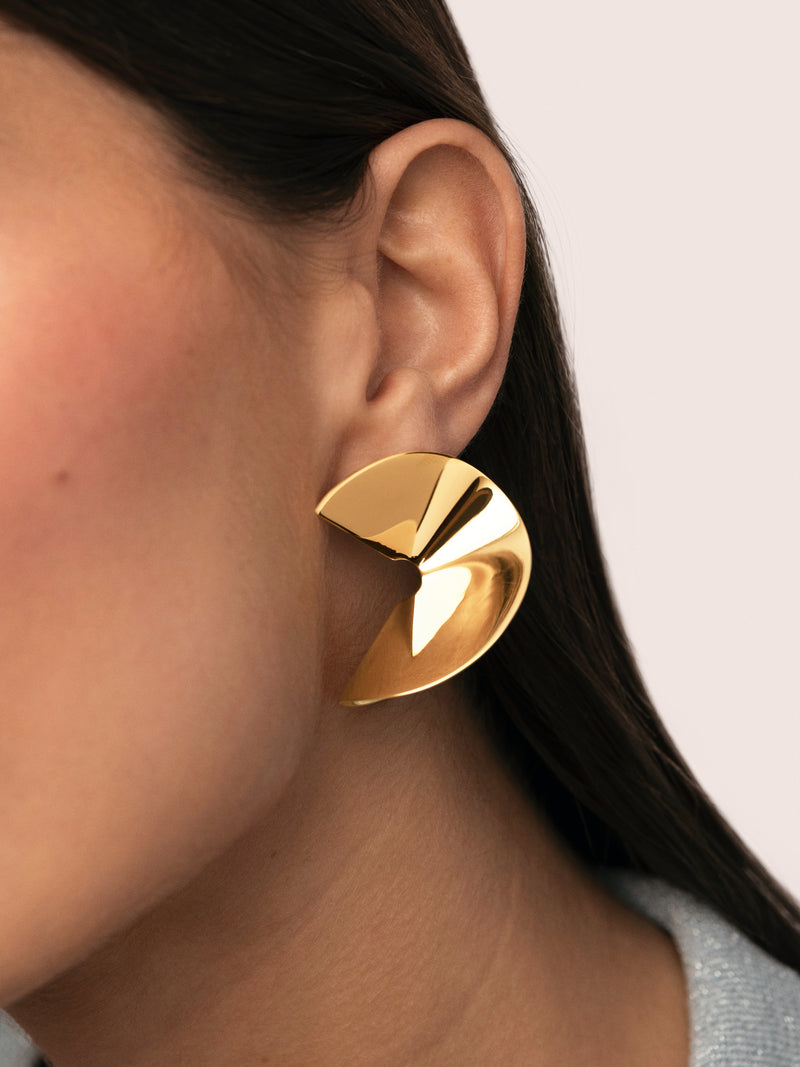 Pendientes Big Swirl Acero Baño Oro