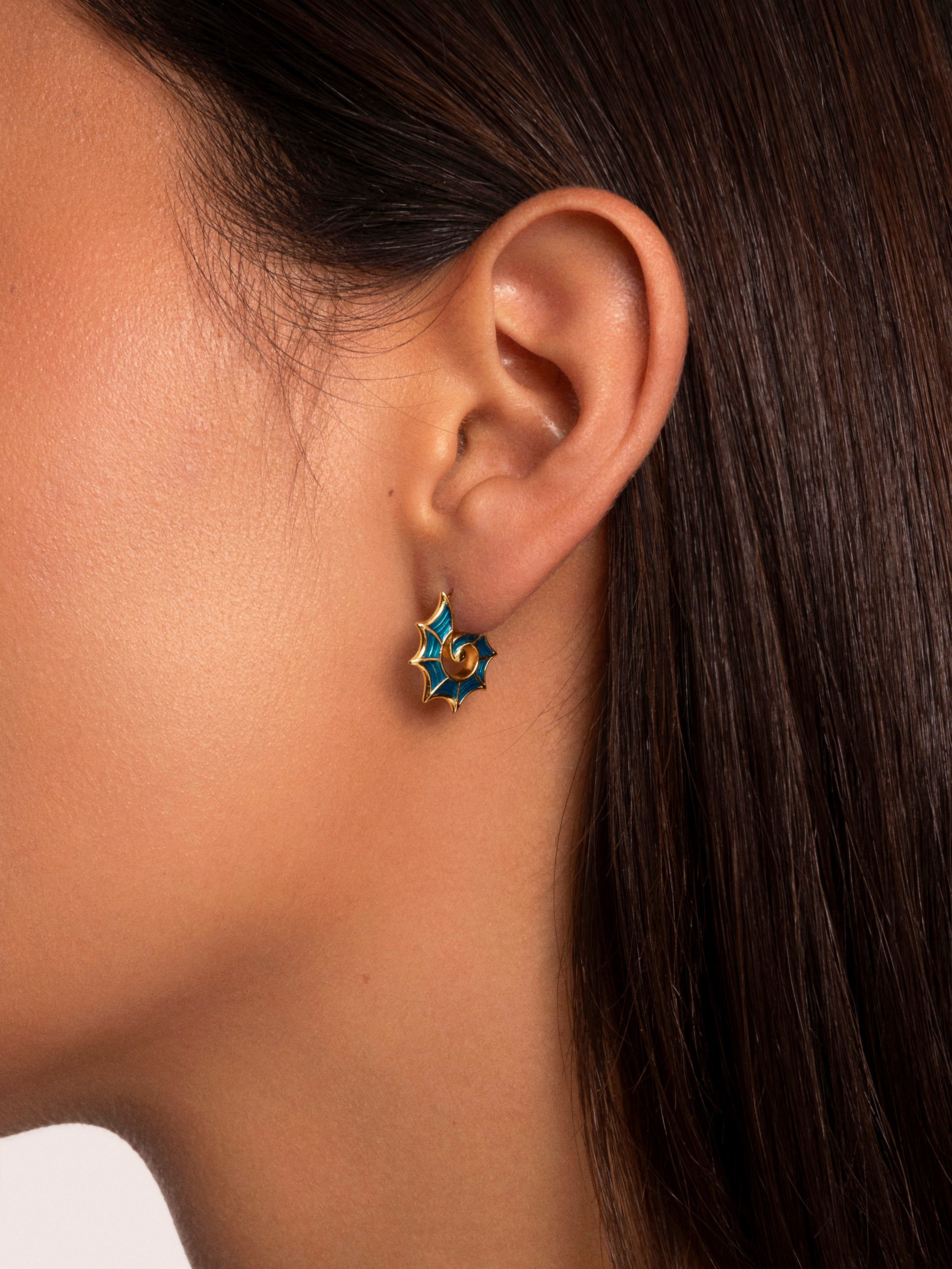 Blue Tulum Gold Earrings 