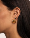 Single Hoop Earring Cleo M Black Gold Plated