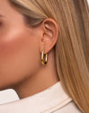 Bolero Stainless Steel Hoop Gold Earrings