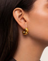 Bold Moon Stainless Steel Gold Earrings