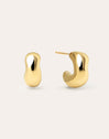 Bold Moon Stainless Steel Gold Earrings