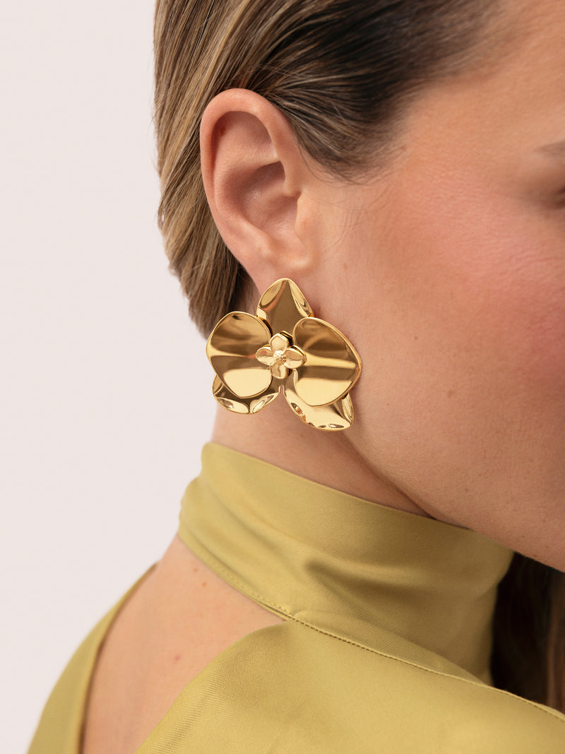 Botanic Stainless Steel Gold Earrings