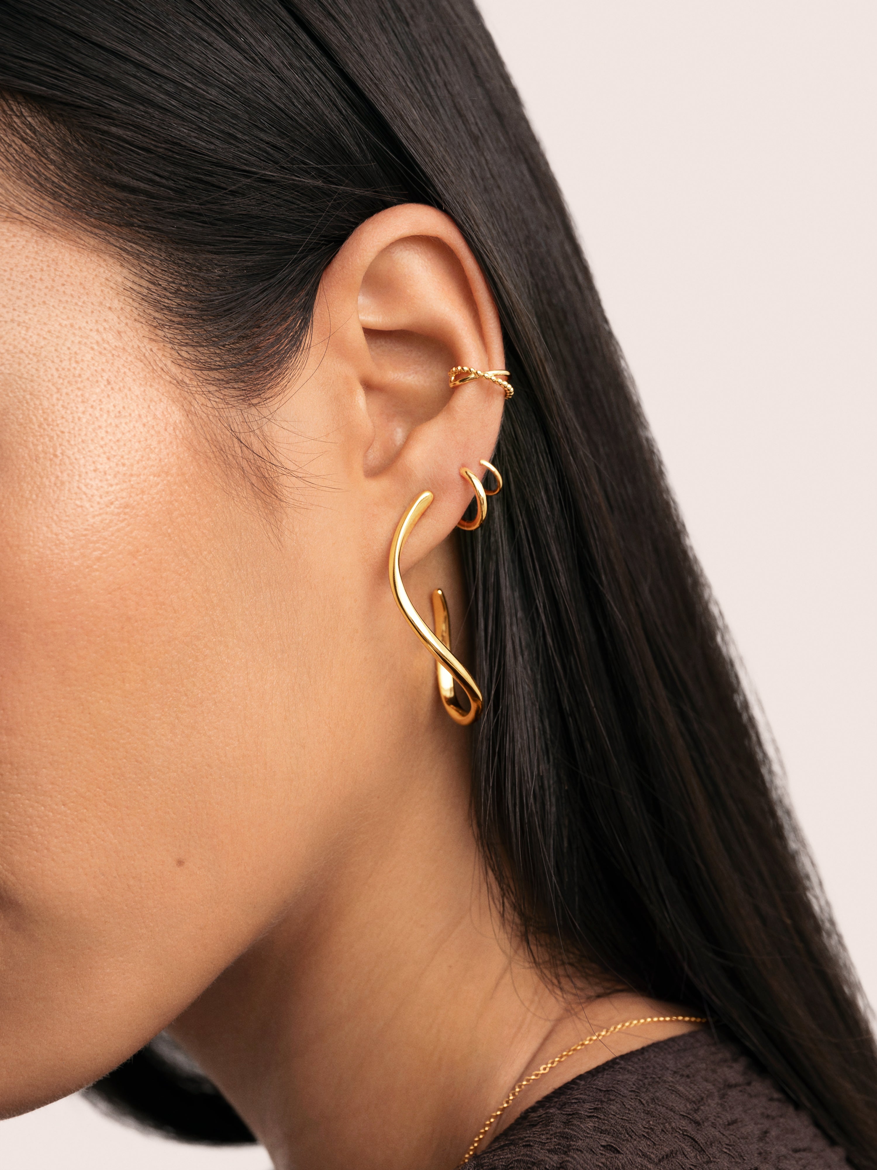 Pendientes Brisa Acero Baño Oro
