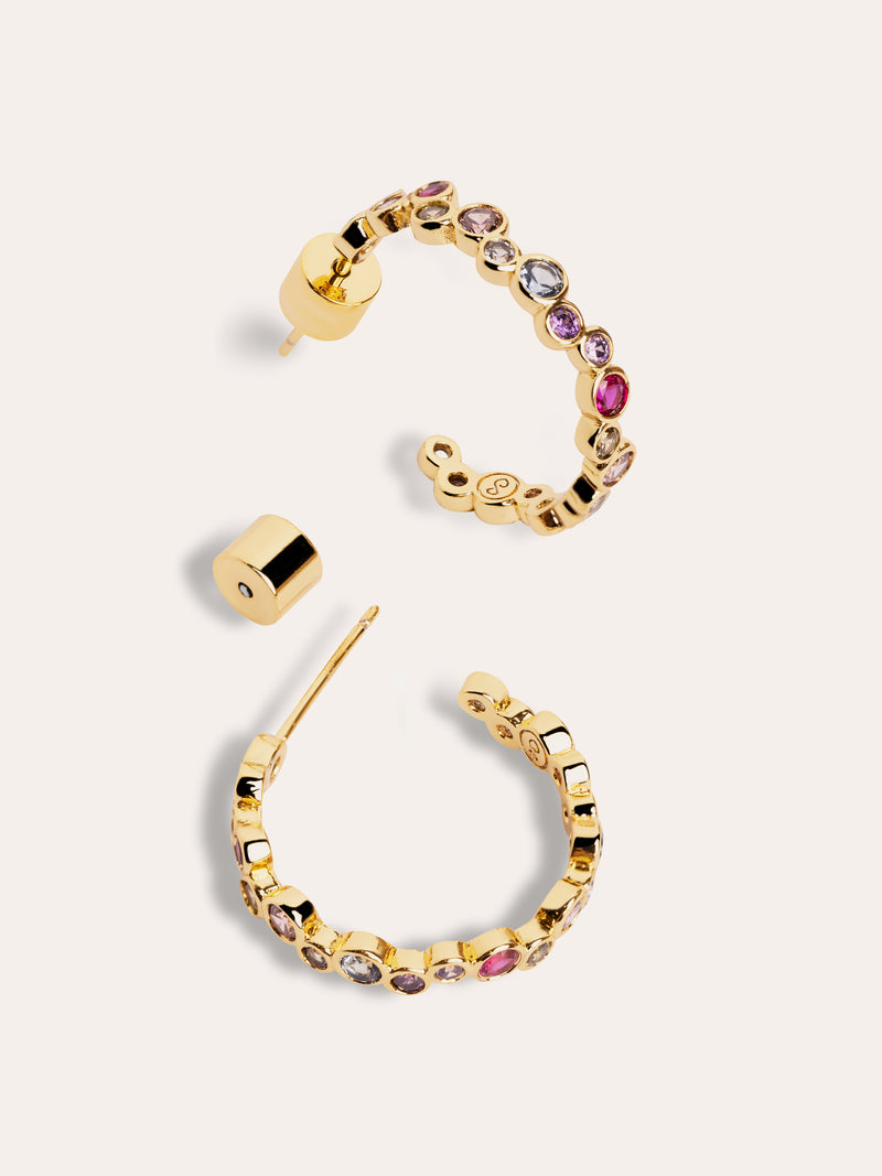 Pendientes Aro Bubbles Baño Oro