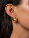 Buttons Stainless Steel Gold Earrings