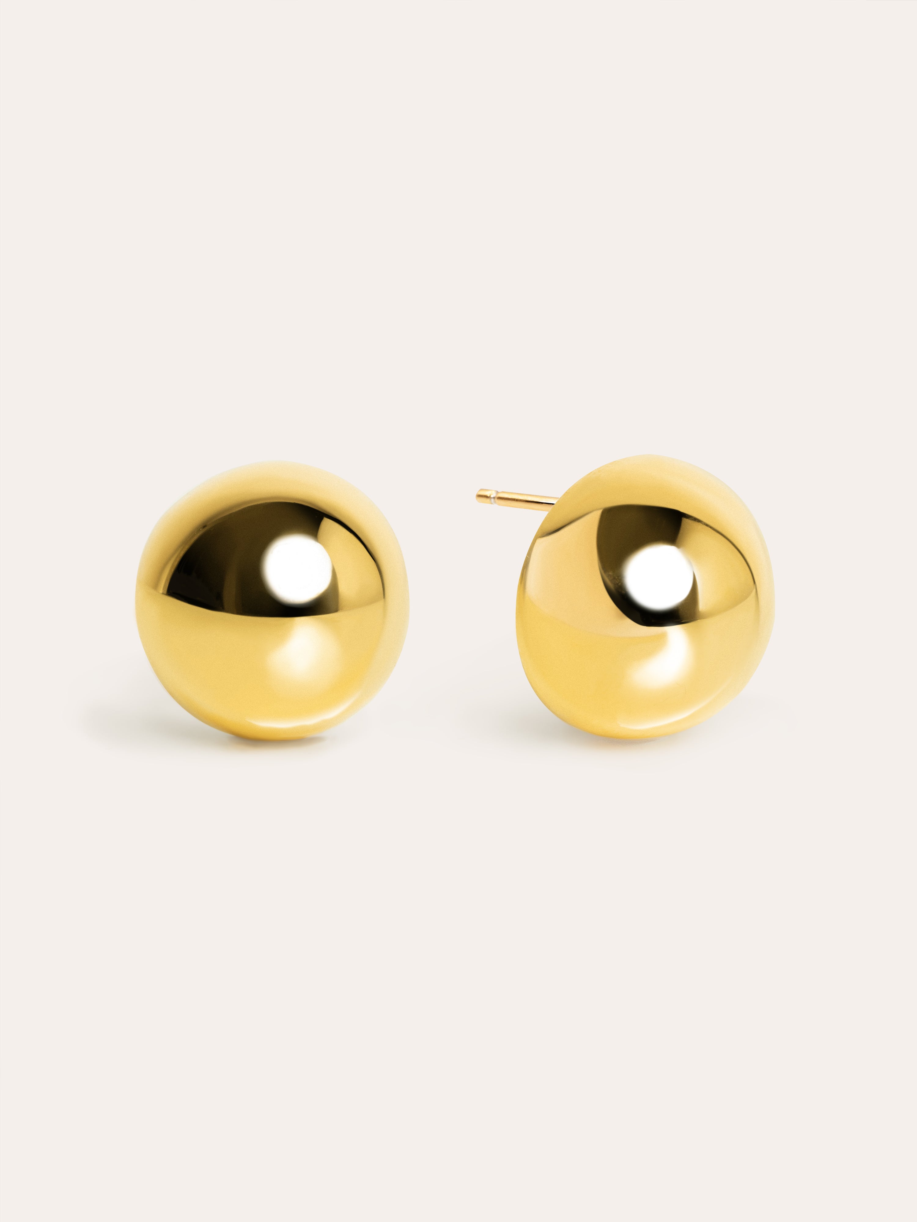 Buttons Stainless Steel Gold Earrings