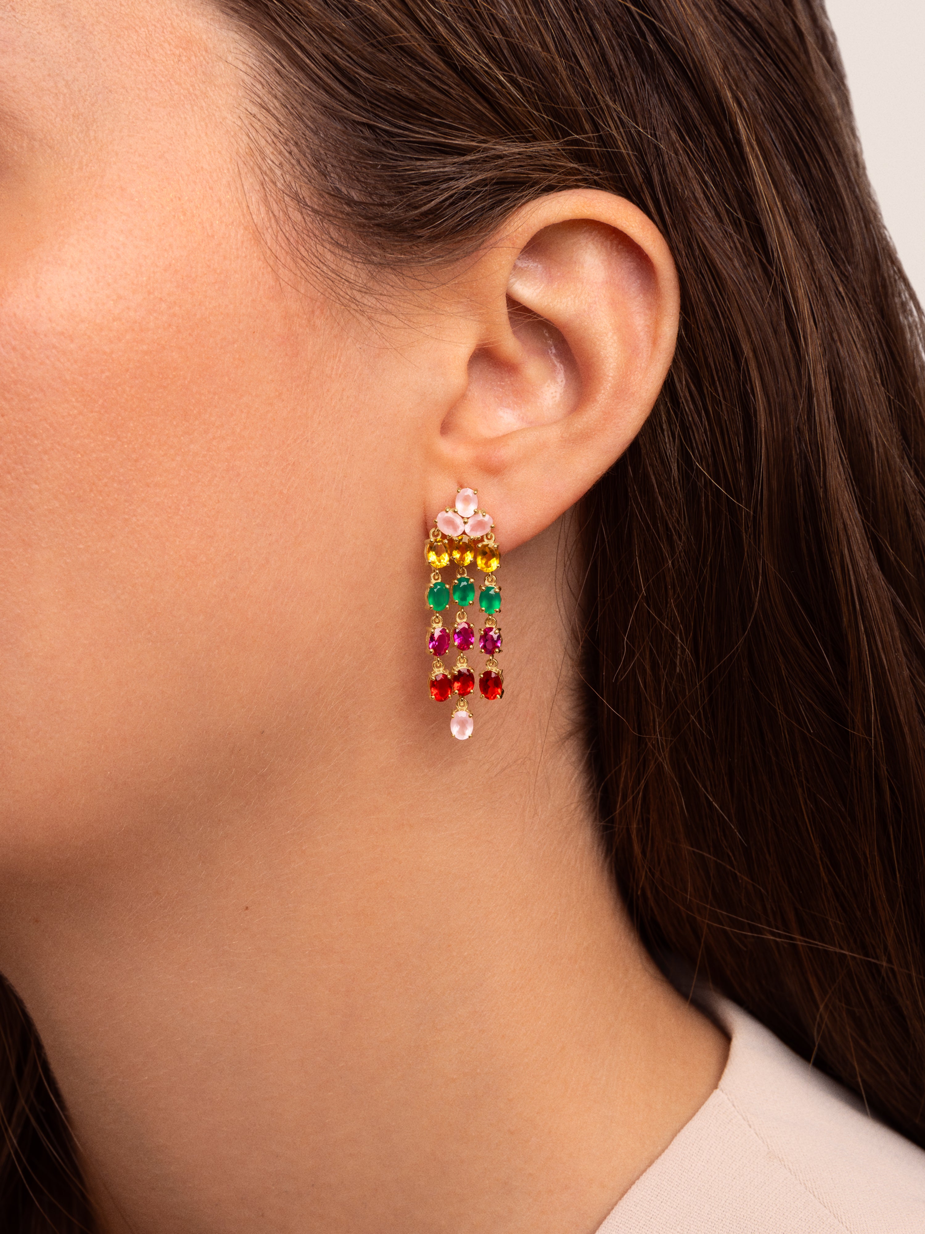 Candy Colors Gold Earrings