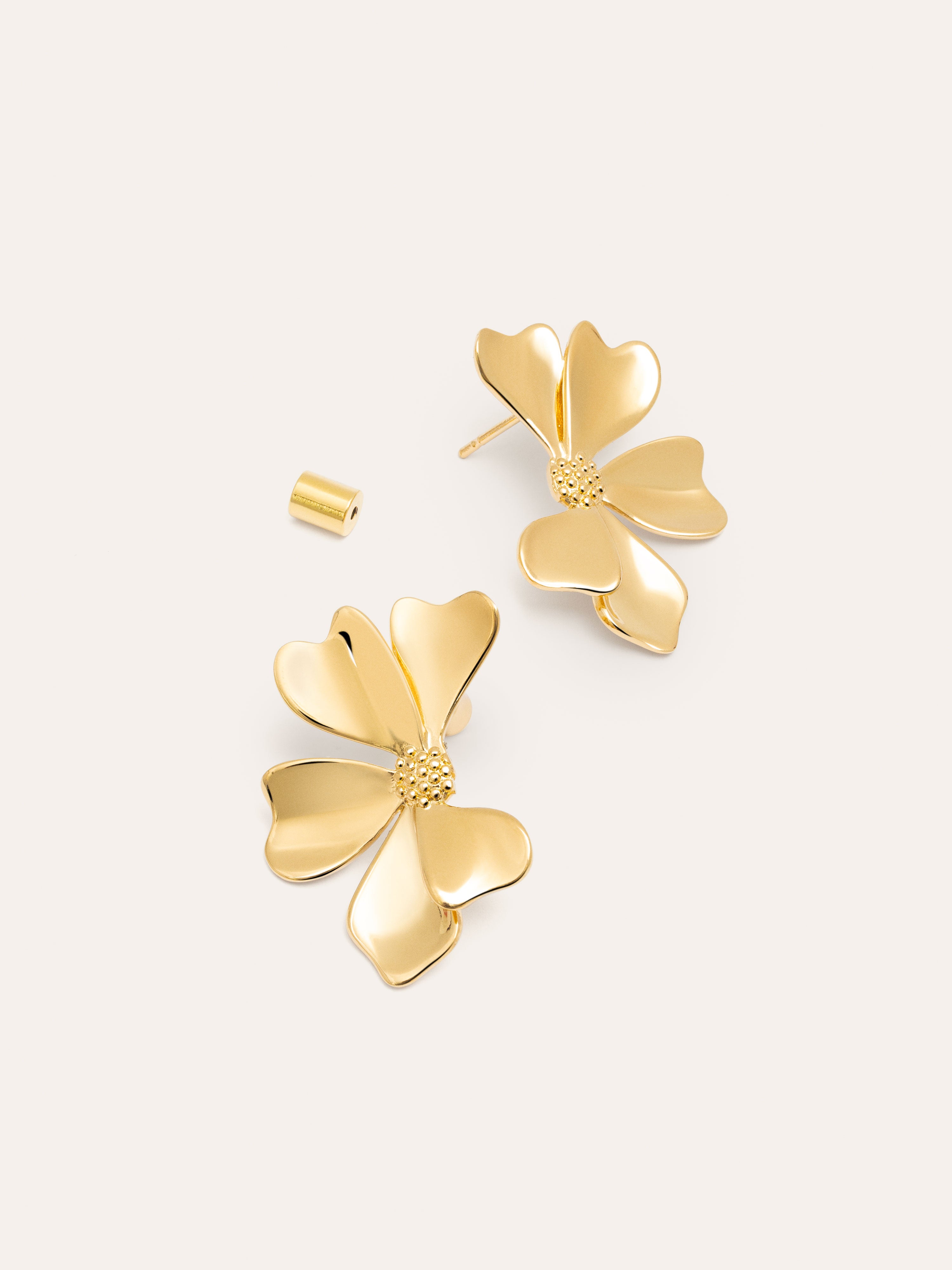 Pendientes Camelia Baño Oro