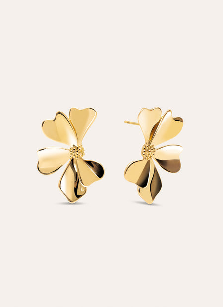 Camelia Gold Earring