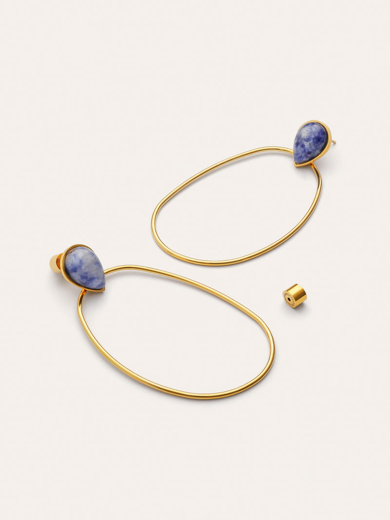 Pendientes Catalina Oval Acero Baño Oro