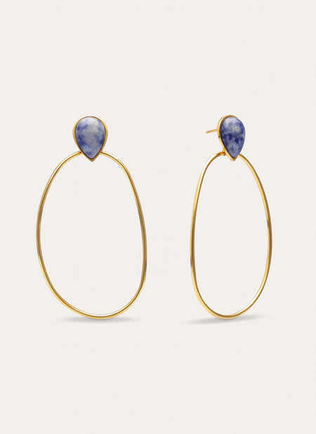 Catalina Oval Earrings Steel Gold Plated